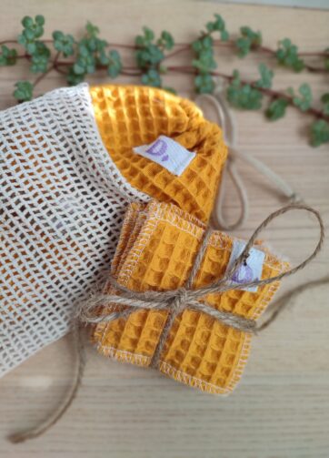 Bolsa toallitas desmaquillantes Waffle Yellow